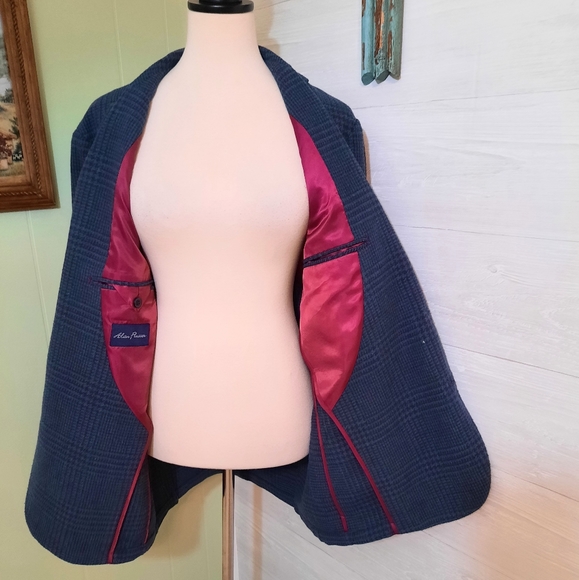Alan flustered plaid wool blend coat jacket sz large - Picture 2 of 7